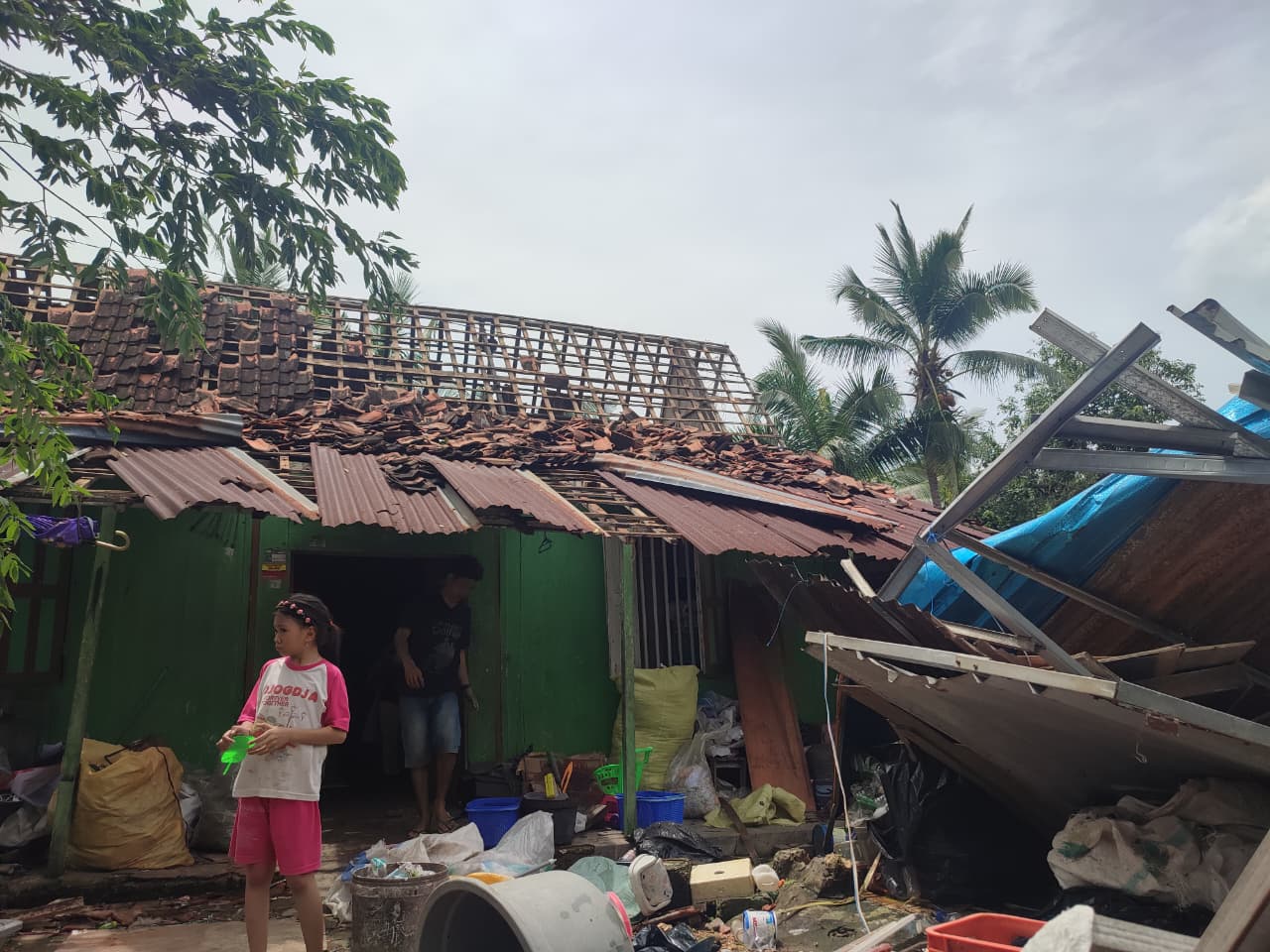 Salah satu rumah yang terdampak angin puting beliung