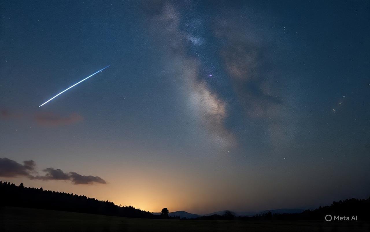 Ilustrasi hujan meteor