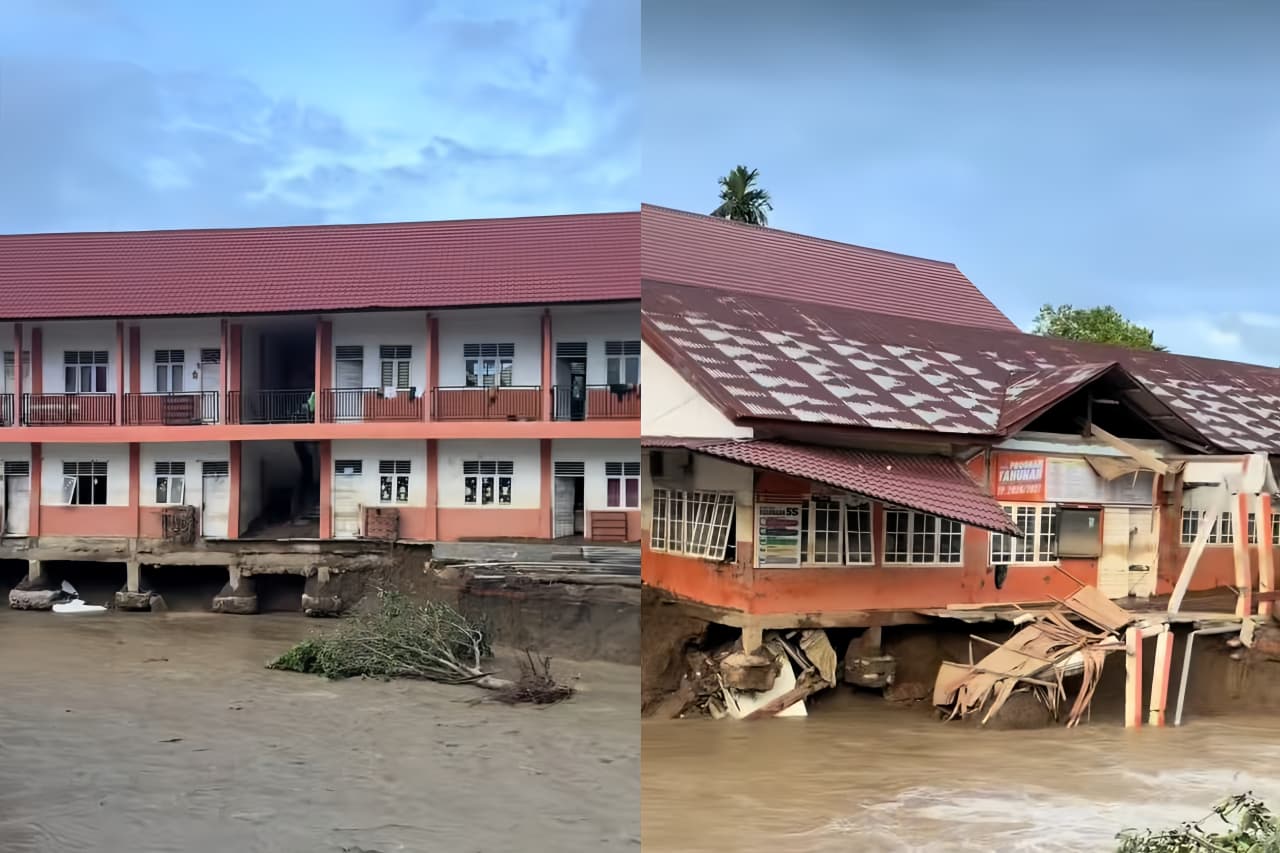 Kondisi salah satu sekolah yang rusak di Provinsi Aceh.