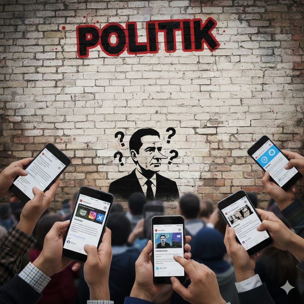 Ilustrasi politik dan sosial media.