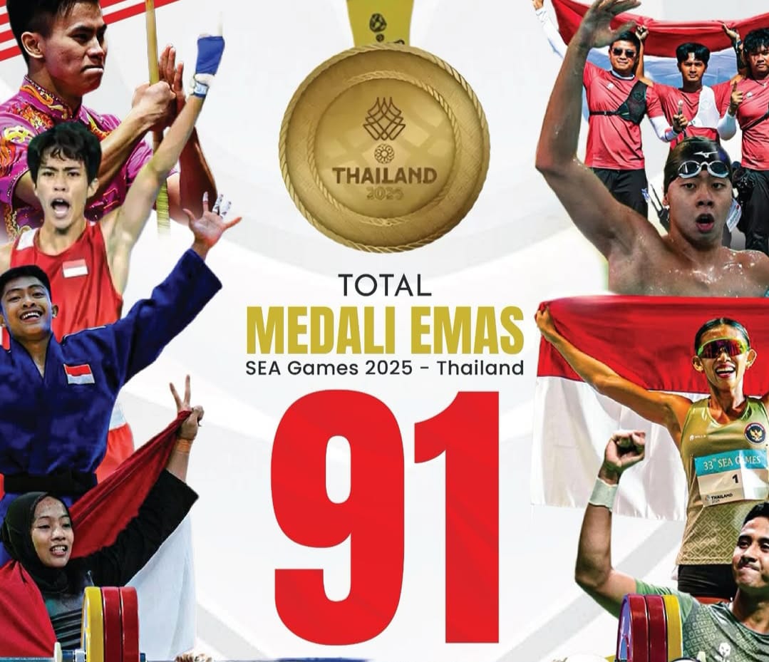 Ilustrasi 91 Medali Emas Tim Indonesia di SEA Games Thailand.