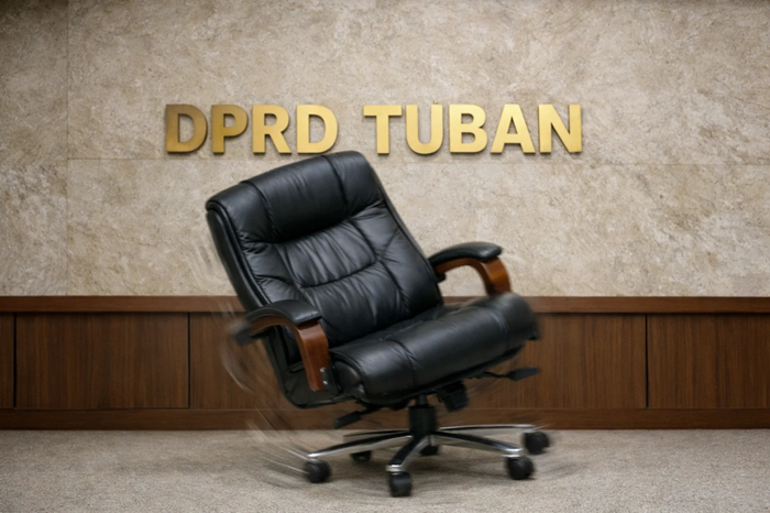 Ilustrasi kursi DPRD Tuban yang sedang goyang.