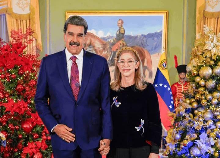 Presiden Venezuela Nicolas bersama istrinya.