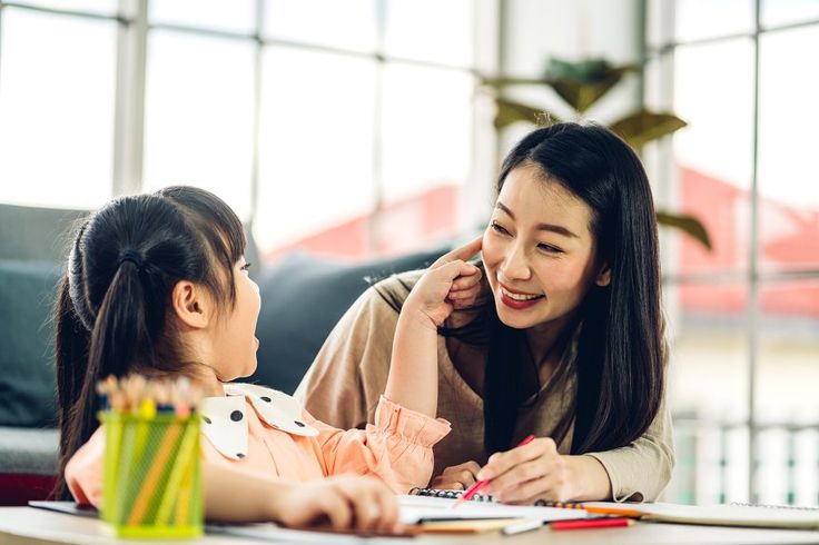 Ilustrasi ibu dan anak perempuan.