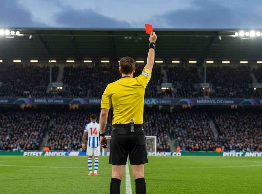 Ilustrasi wasit pertandingan sepakbola.