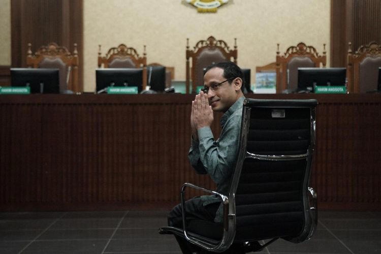 Nadiem Makarim saat di persidangan