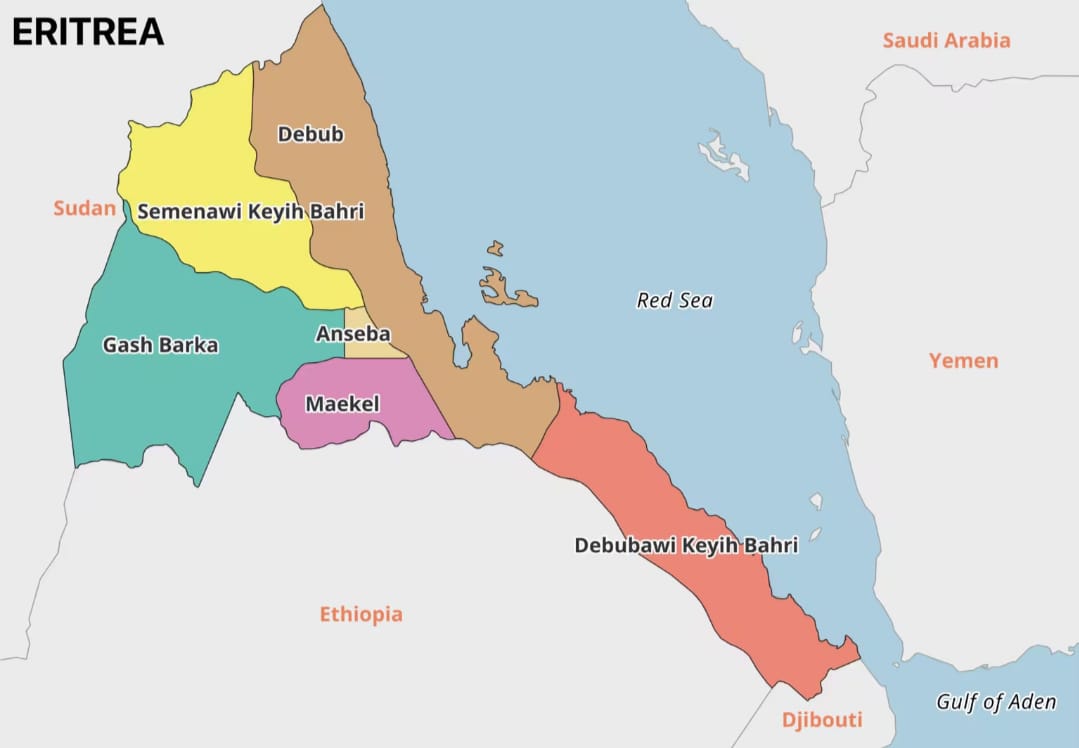 Ilustrasi peta Eritrea