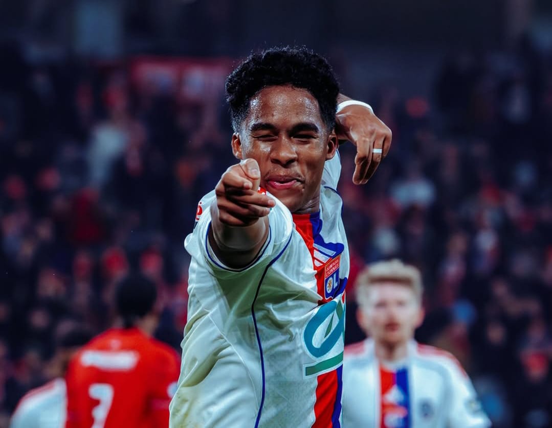 Selebrasi gol Endrick dk debutnya bersama Olympic Lyon