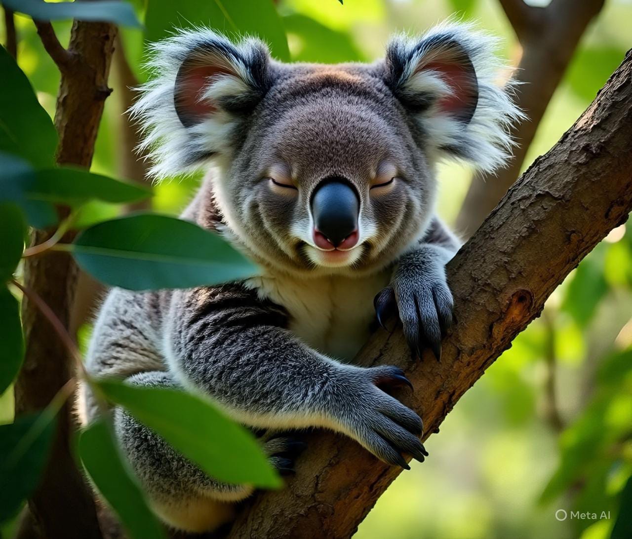 Ilustrasi koala tidur.
