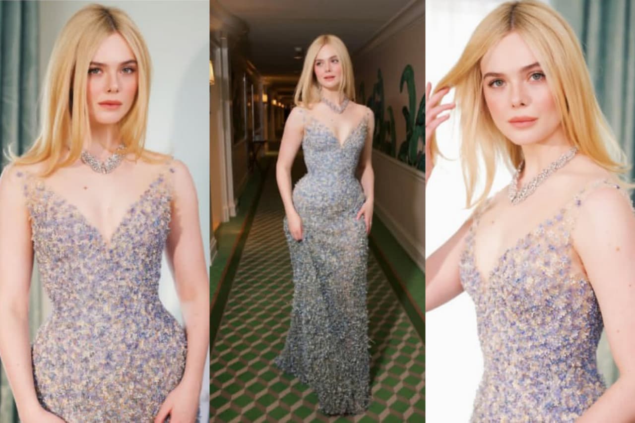 Kolase Foto Elle Fanning Tampil Dengan Gaun Yang menawan