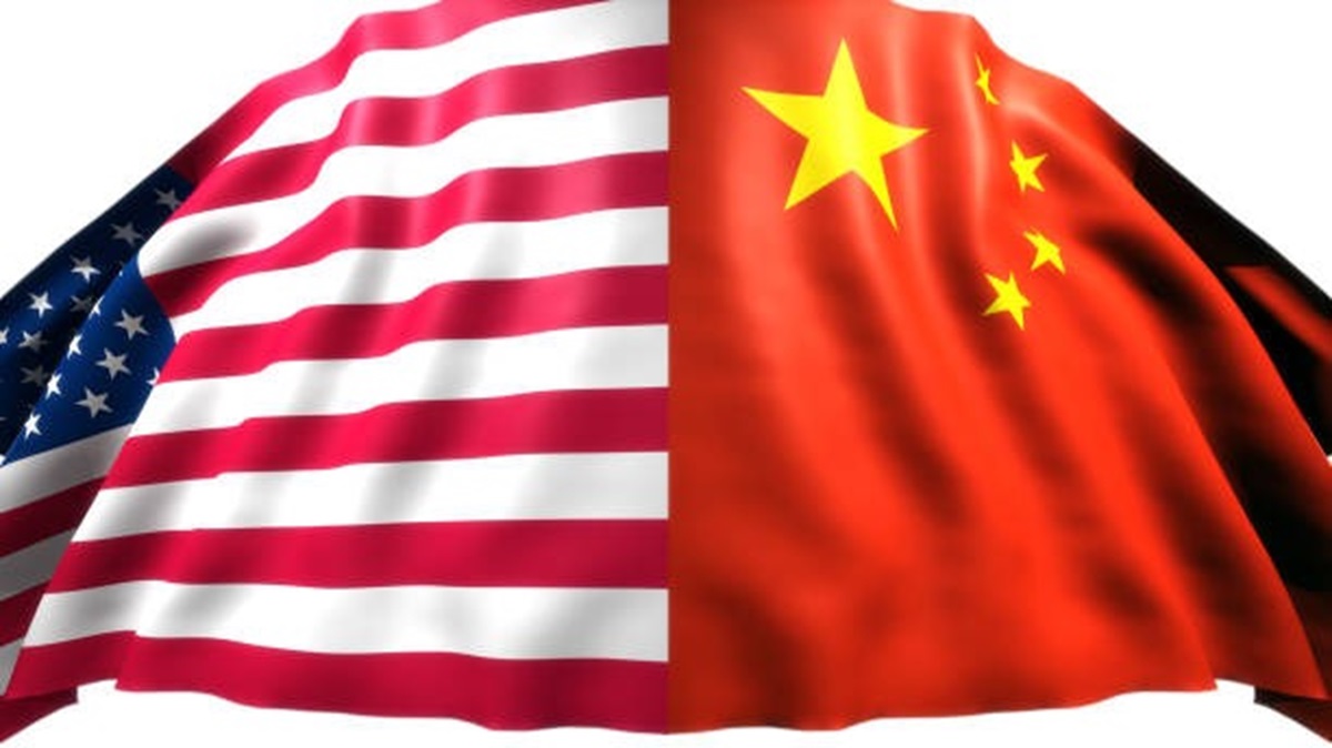 Kolase bendera Amerika Serikat dan China