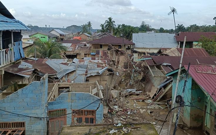 Kondisi bencana banjir di Aceh.