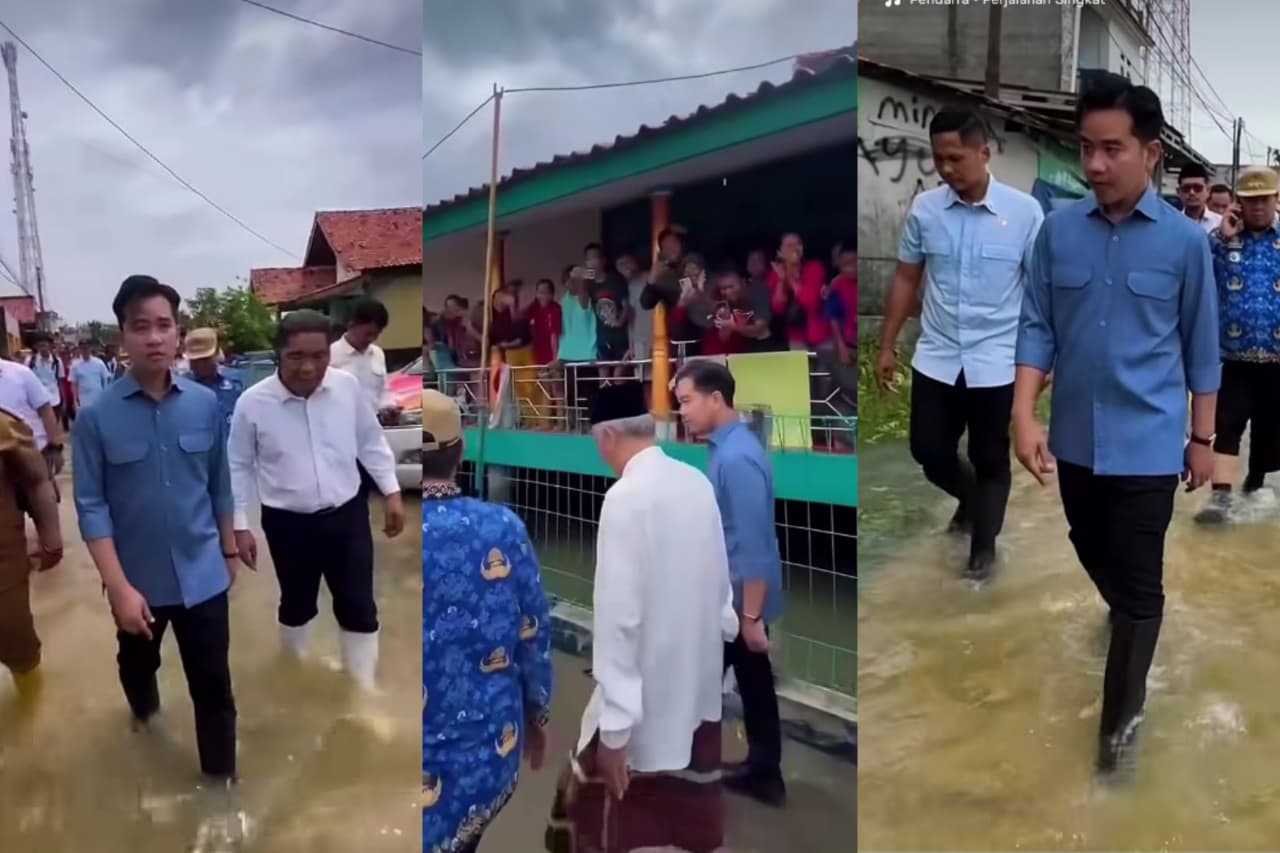 Wapres Gibran saat meninjau langsung lokasi yang terdampak Banjir