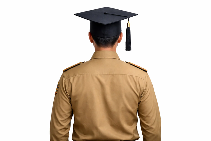Ilustrasi ASN berlatarbelakang sarjana.
