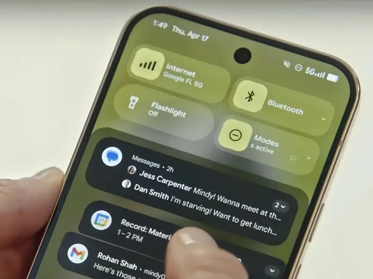 Ilustrasi ponsel Android.
