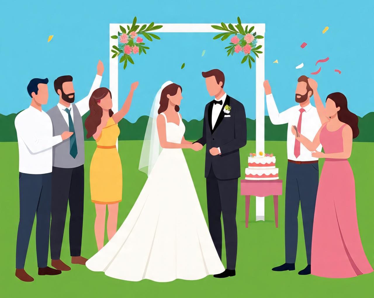 Ilustrasi pesta pernikahan.