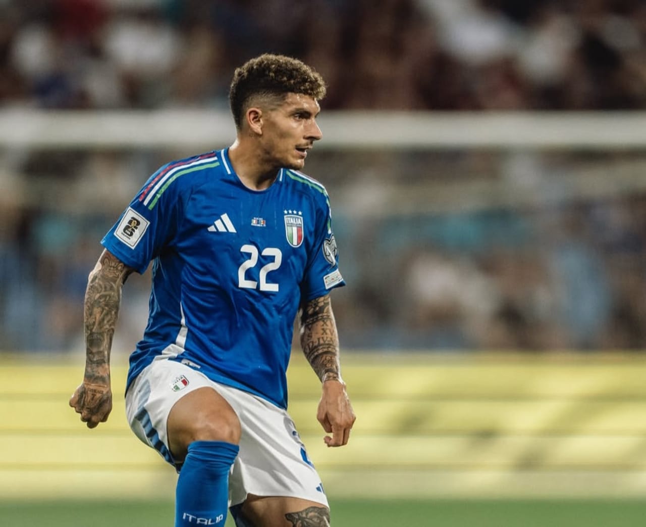 Giovanni Di Lorenzo saat membela timnas Italia di kualifikasi piala dunia 2026.