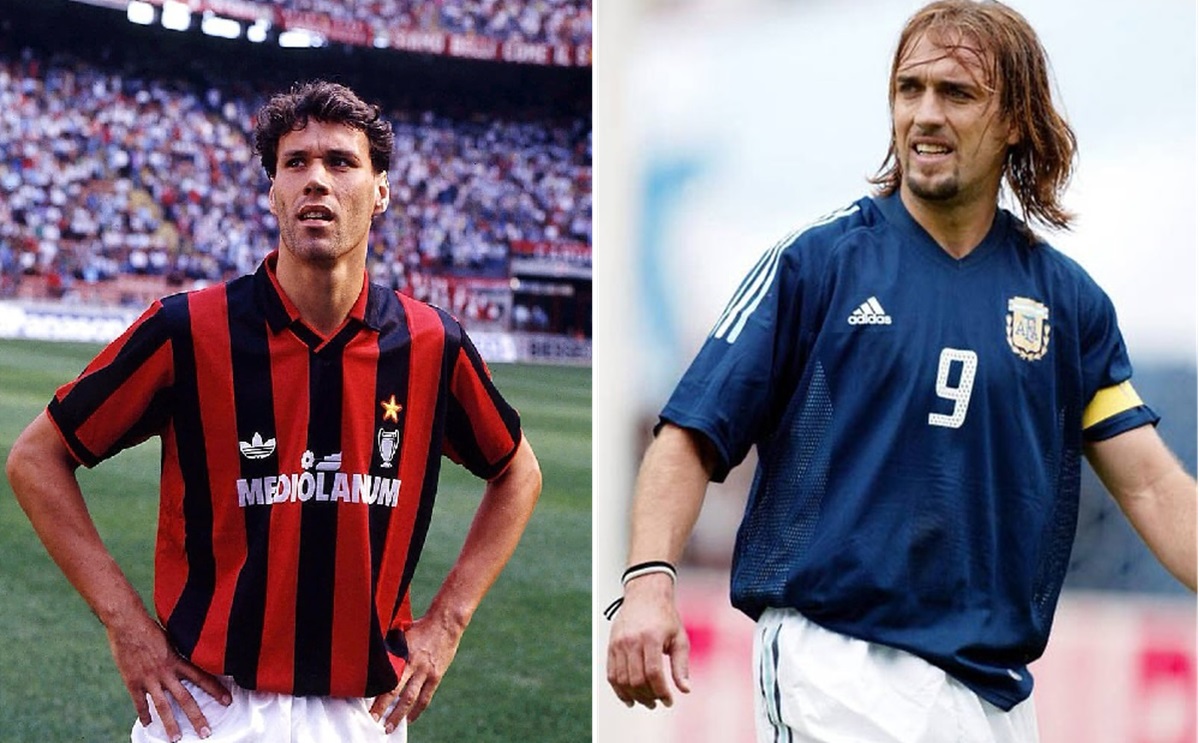 Kolase foto Marco van Basten dan Gabriel Batistuta