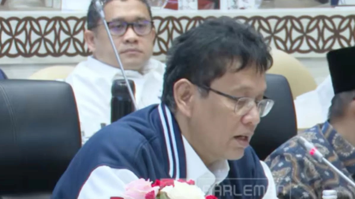Menteri Keuangan (Menkeu) Purbaya Yudhi Sadewa saat rapat di DPR RI, Senin, 9 Februari 2026.