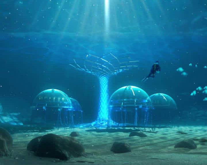 Ilustrasi kebun di dasar laut