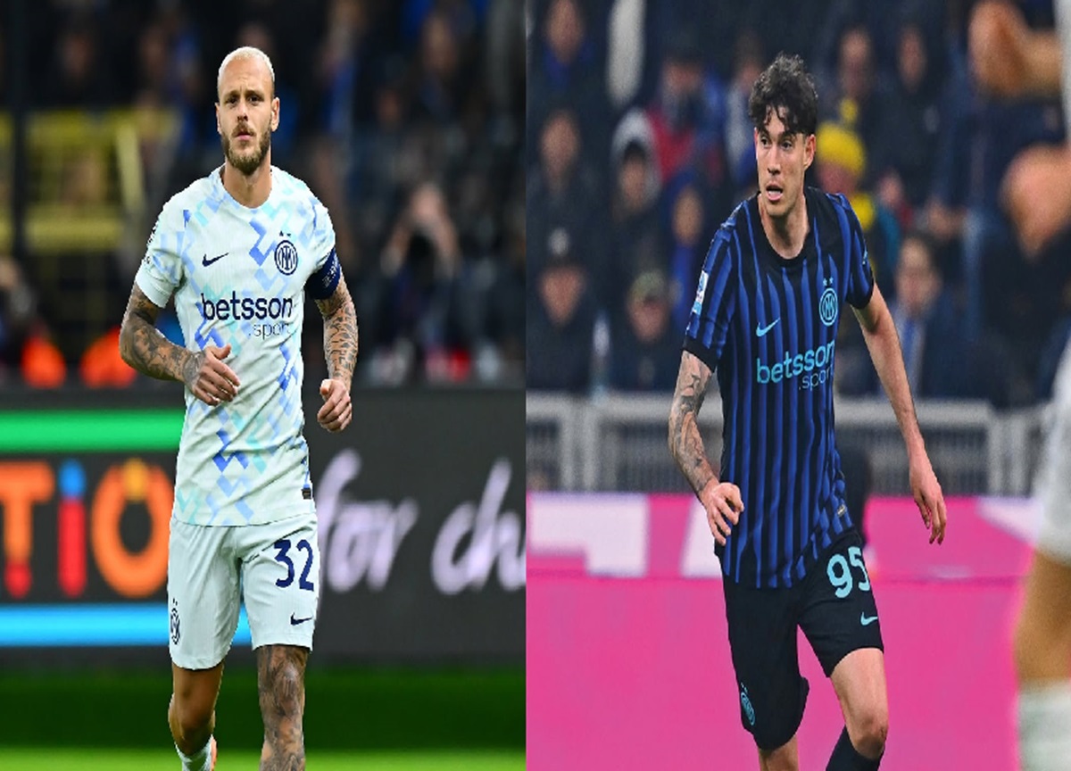 Kolase foto Federico Dimarco dan Alessandro Bastoni