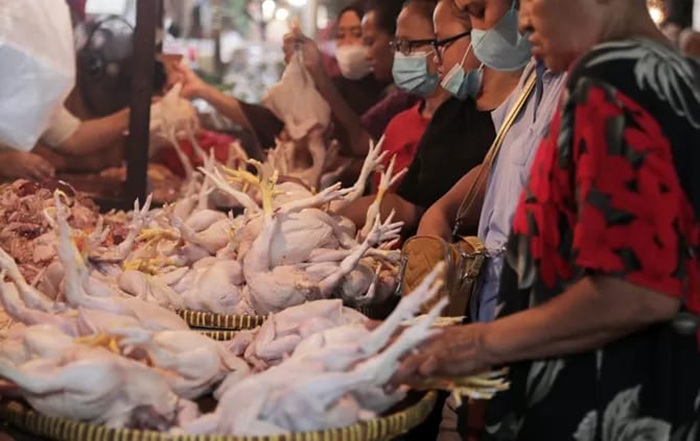 Ilustrasi penjualan daging ayam.