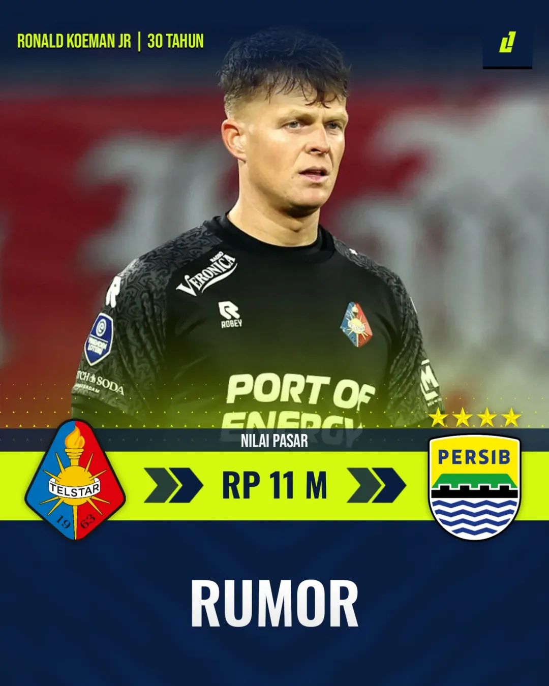 Ronald Koeman Jr. dilaporkan masuk radar Persib.