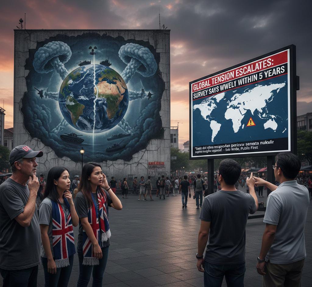 Ilustrasi warga Amerika cemas akan ada Perang Dunia III