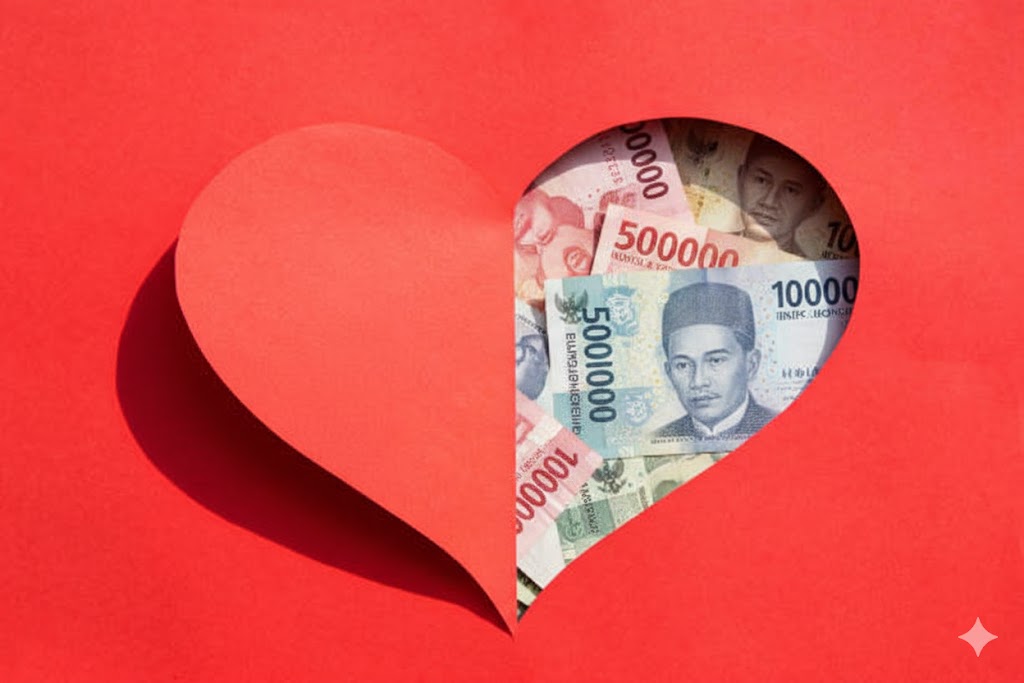 Ilustrasi uang dan cinta