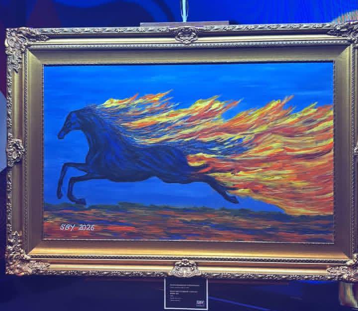 Karya SBY bergambar kuda biru berapi jadi simbol semangat dan kedamaian Partai Demokrat.