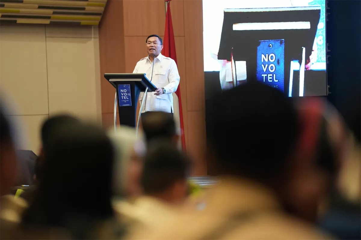 Waka BGN Sony Sanjaya dalam Rapat Konsolidasi bersama Kasatpel, Mitra, dan Yayasan di Lampung yang diselenggarakan oleh Kedeputian Pemantauan dan Pengawasan Wilayah I, Sabtu (14/2). 