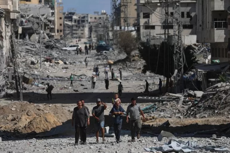 Ilustrasi Kehancuran total di Gaza, Palestina. 