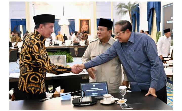 Presiden Prabowo Abadikan Moment Di Instagram saat pertemuan Jokowi dan SBY Di Istana Merdeka