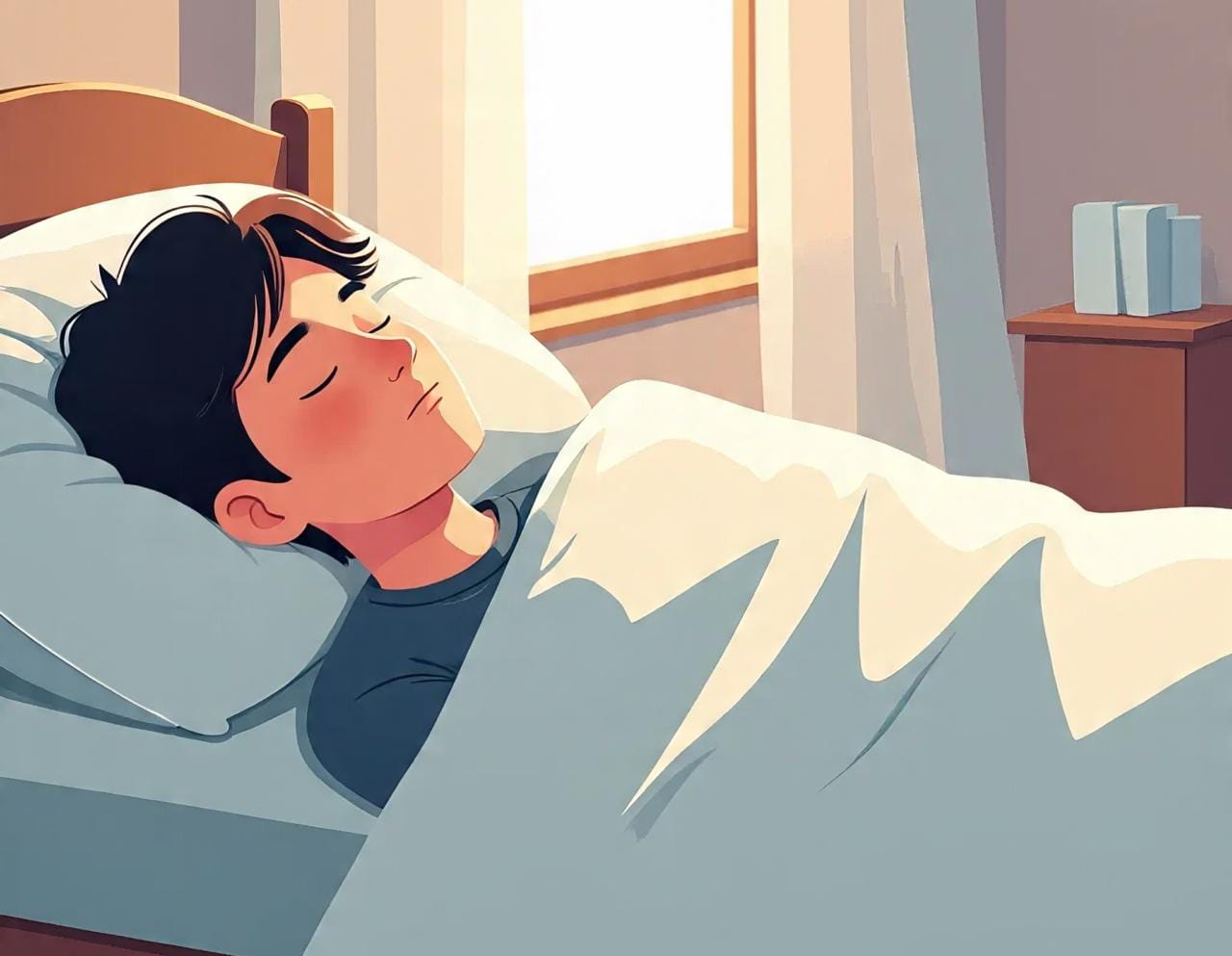 Ilustrasi seseorang yang tidur saat bulan puasa