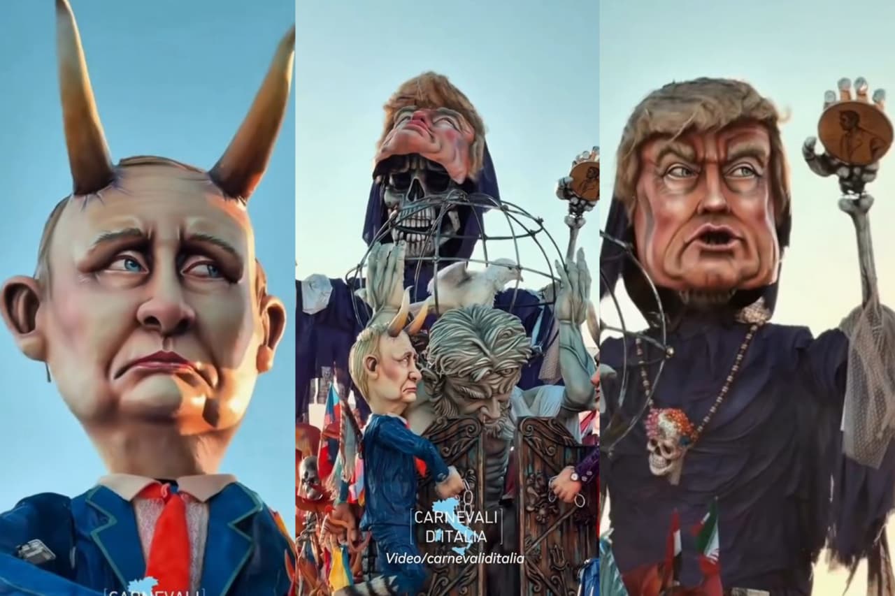 Karnaval Italia Sindir situasi dunia, Icon Trump dan Netanyahu jadi sorotan