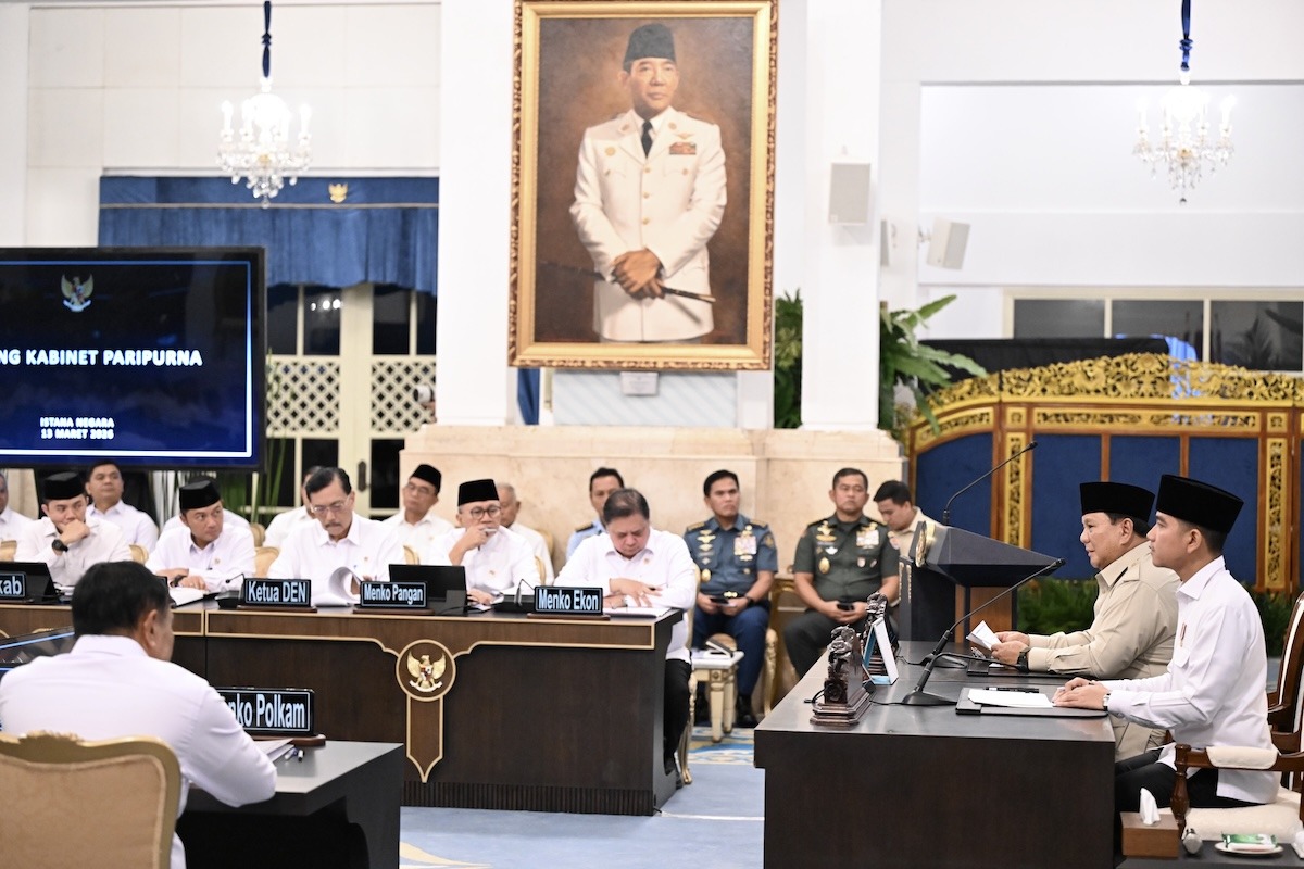 Presiden Prabowo Subianto memimpin Sidang Kabinet Paripurna yang digelar di Istana Negara