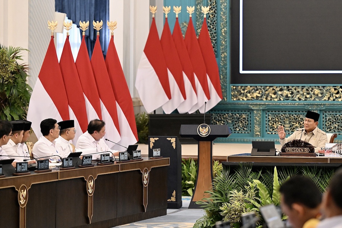 Presiden Prabowo Subianto saat memimpin Sidang Kabinet Paripurna 
