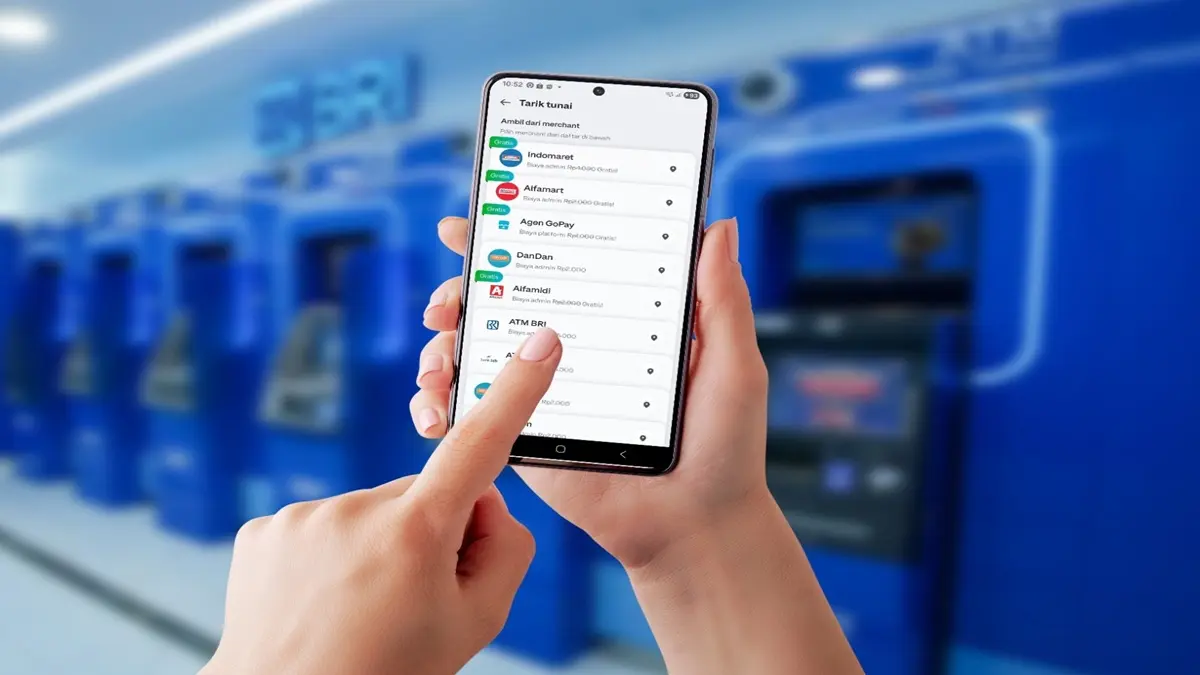 Pengguna GoPay kini bisa tarik tunai tanpa kartu di ATM BRI. (Dok. BRI)