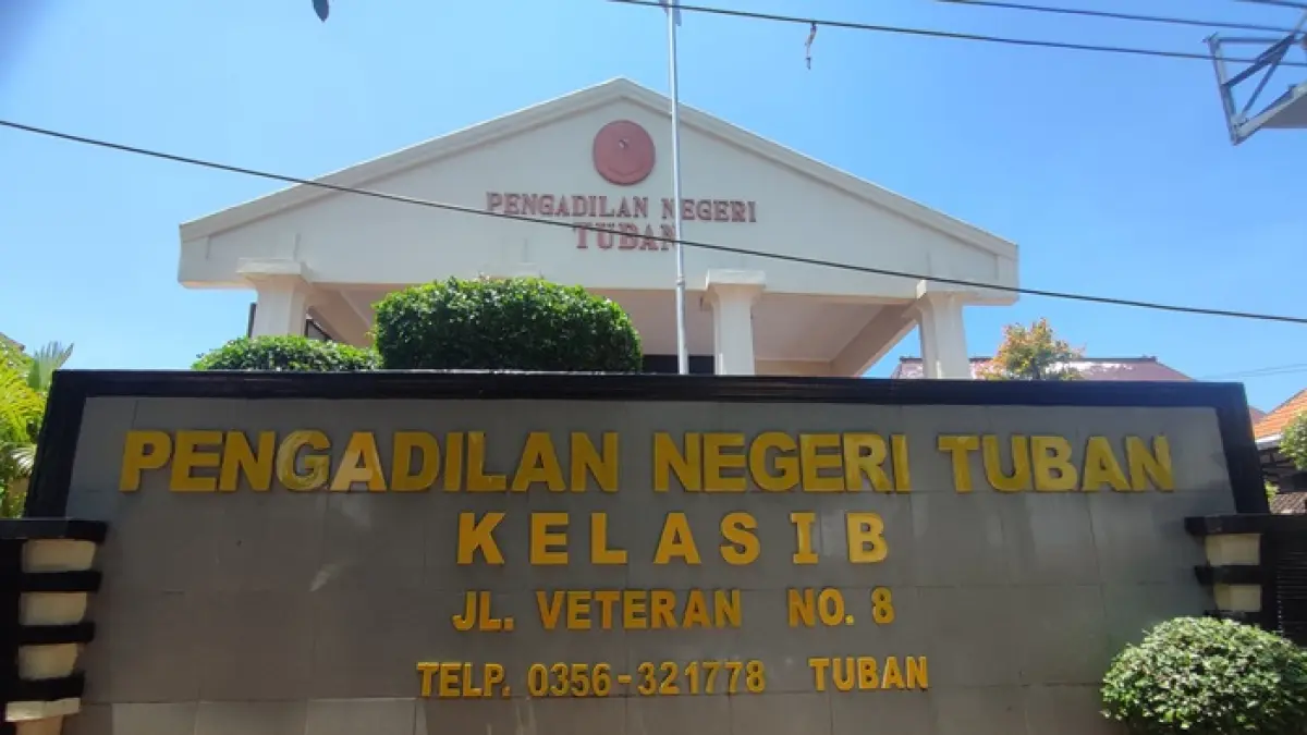Gedung Pengadilan Negeri Tuban di Jalan Veteran, Kelurahan Kutorejo, Kecamatan/Kabupaten Tuban. (ANDREYAN/RADAR TUBAN)