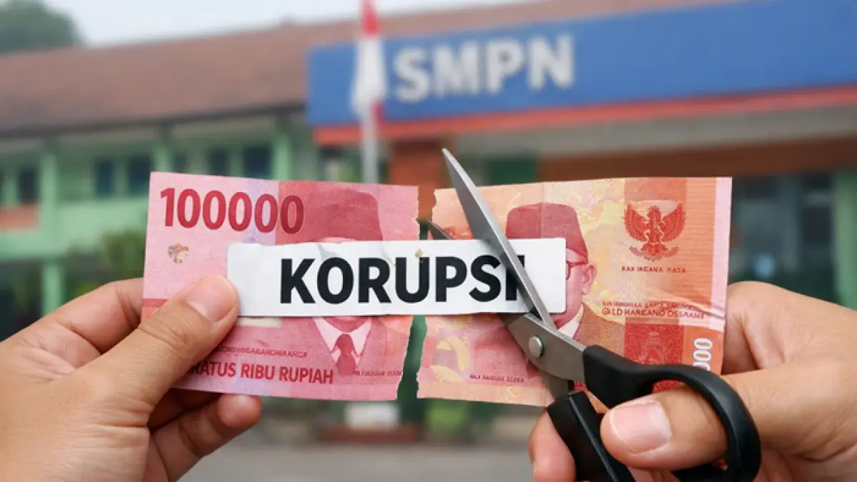 Kasus aliran dana BOS diduga masuk rekening pribadi di SMPN 2 Rengel. (RADAR TUBAN)