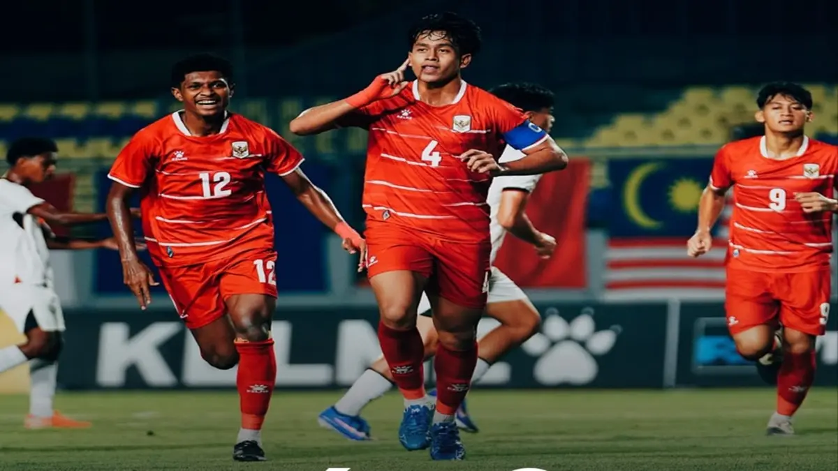 Pemain Timnas Indonesia U-17 saat membantai Timor Leste 4-0. (Instagram/timnasindonesia)