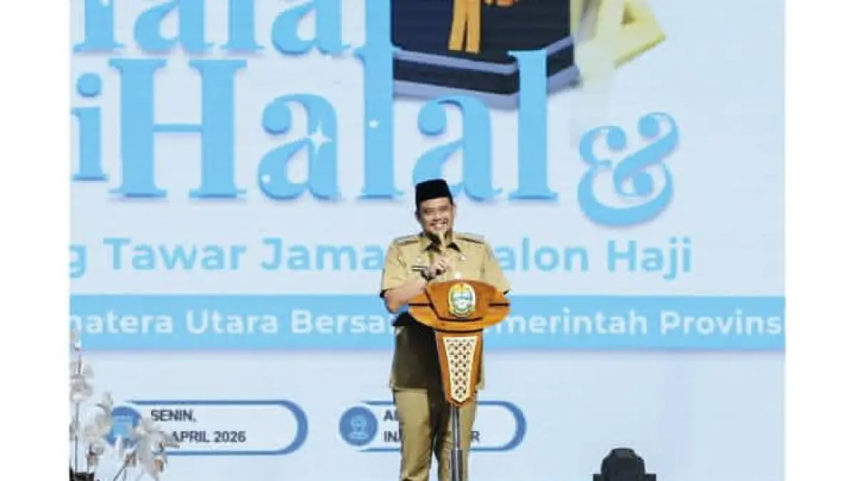Bobby Nasution, Hadiri Acara Halal Bihalal dan tradisi Tepung tawar jemaah haji 2026. (Instagram @bobbynst)