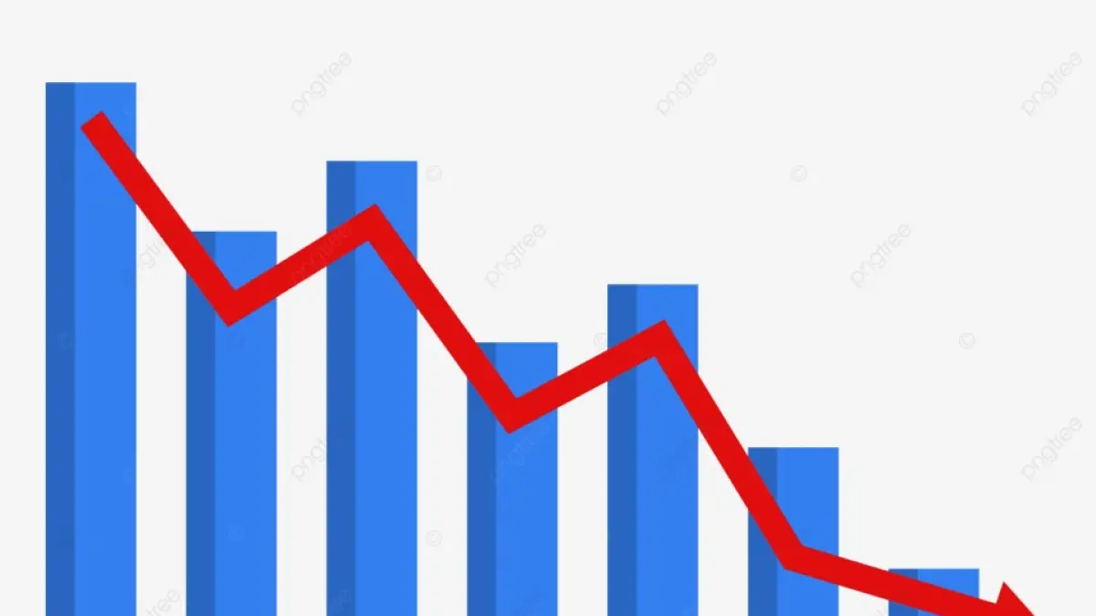 Ilustrasi grafik turun. (id.pngthree.com)