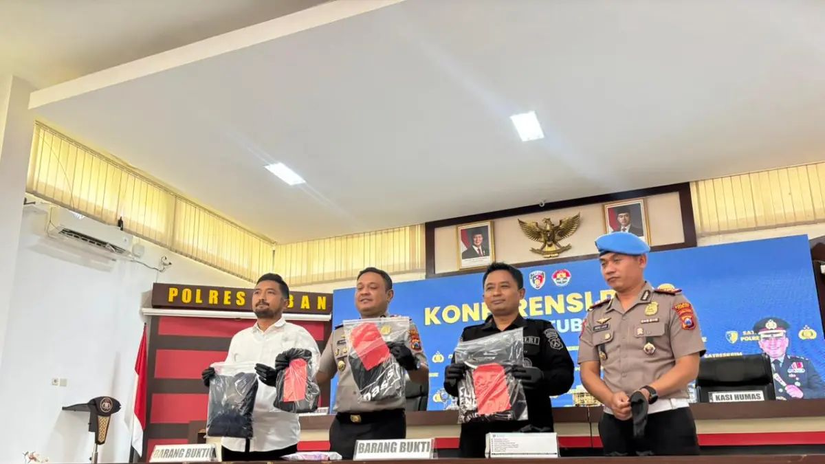 Polisi Tuban bongkar kasus pengeroyokan brutal, empat pelaku ditangkap dan tiga buron. (YUDHA SATRIA ADITAMA/RADAR TUBAN)