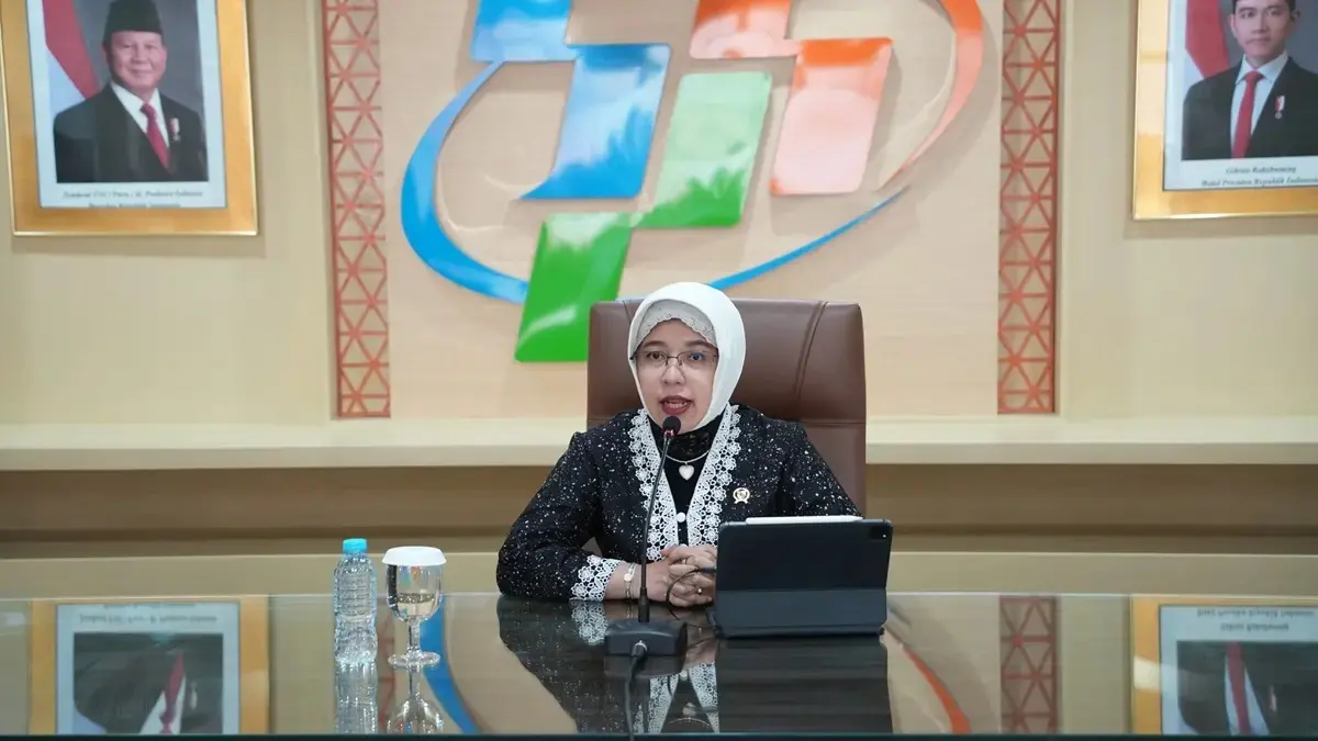 Kepala BPS Amalia Adininggar Widyasanti dalam paparan PDB kuartal-I 2026, Jakarta, Selasa (5/5). (Jawapos.com)