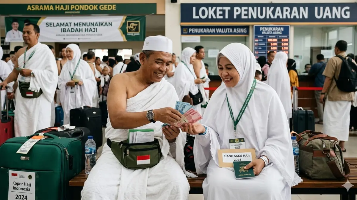Ilustrasi Uang saku Haji. (RADARTUBAN/AI)