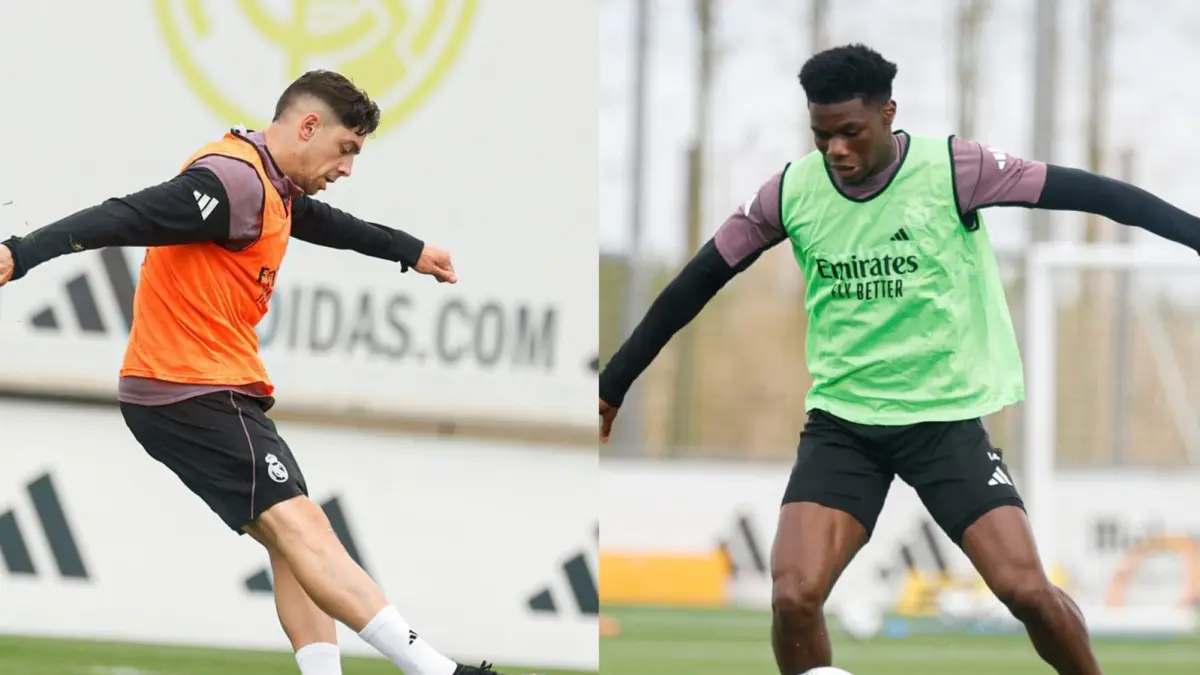 Pemain Real Madrid, Federico Valverde dan Aureline Tchouameni. (Instagram/realmadrid)