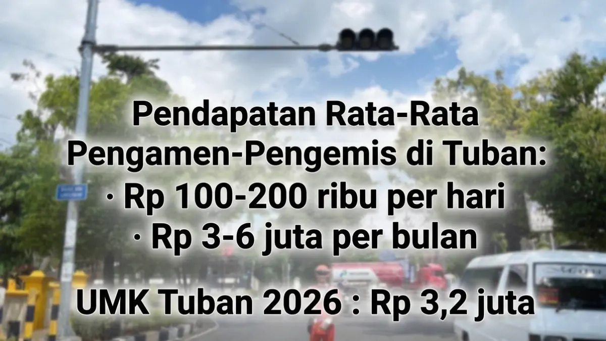 Seorang PMKS berkostum power rangers merah saat meminta-minta pada pengendara di lampu merah Jalan Pramuka, Rabu (13/5). (SHAFA DINA HAYUNING MENTARI/RADAR TUBAN)