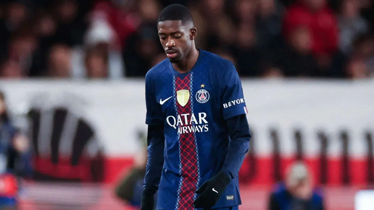 Pemain PSG, Ousmane Dembele Saat Ditarik Keluar Pada Laga Derbi Melawan Paris FC. (Goal)