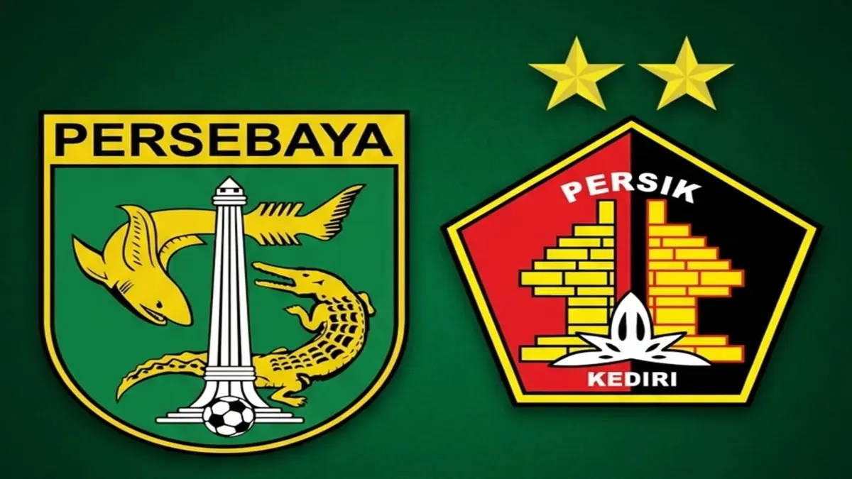 Ilustrasi Persebaya vs Persik. (RADARTUBAN/AI)